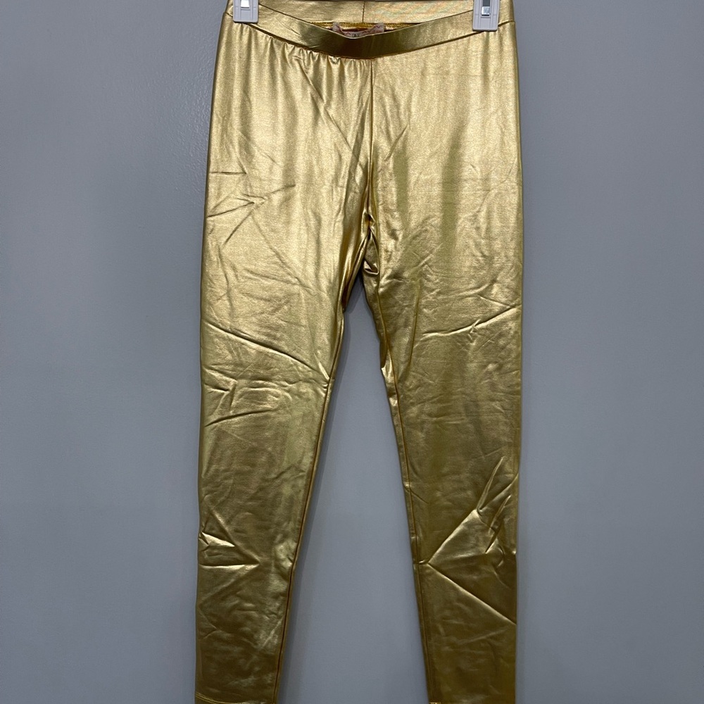 Pink Republic Shiny Gold Leggings new nwt medium